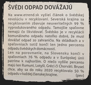 Švédi odpad dovážajú